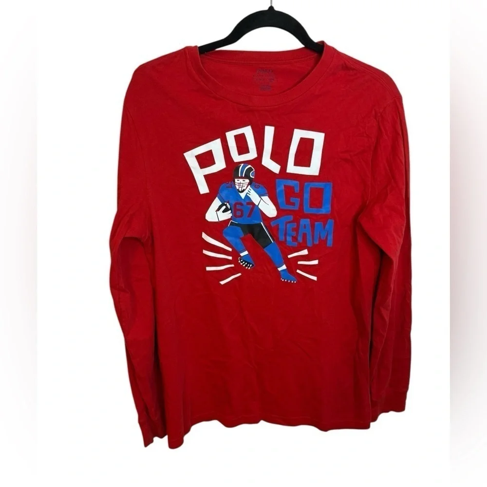 Polo Ralph Lauren Boy’s Go Team Football Long Sleeve Graphic Tee